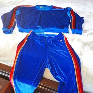 Aviator Nation CLASSIC VELVET SWEATPANTS - VINTAGE BLUE